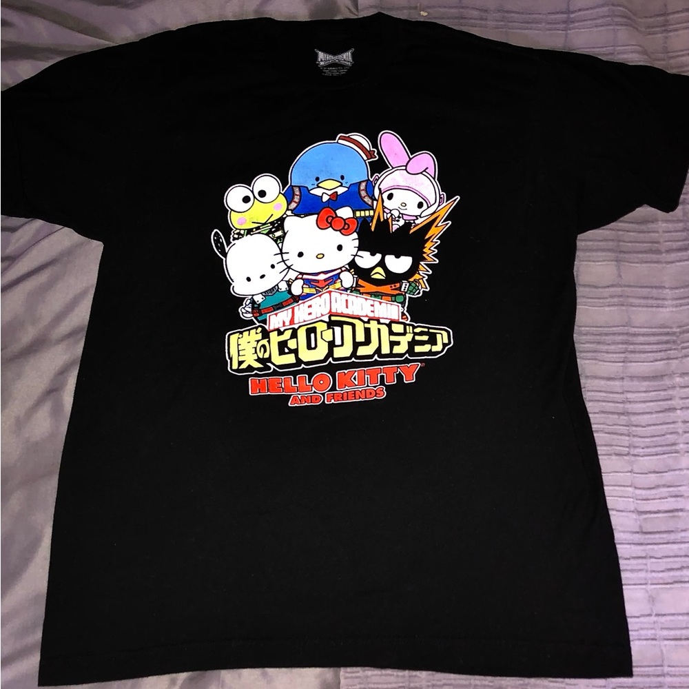 HELLO KITTY AND FRIENDS MY HERO ACADEMIA TSHIRT Mens’ Sz L 2021 Sanrio NEW